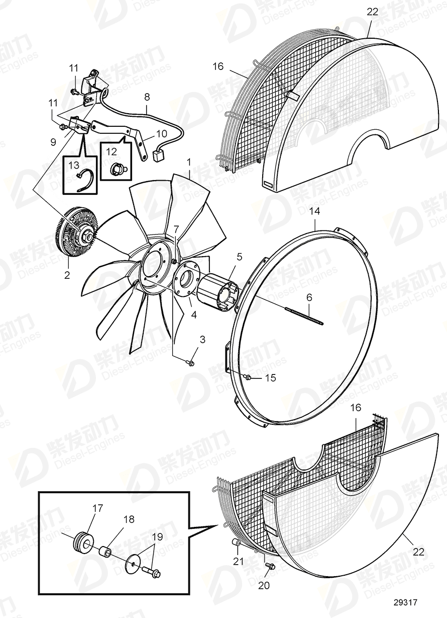 volvo penta Fan hub 3883329 Drawing volvo penta Fan hub 3883329 Drawing